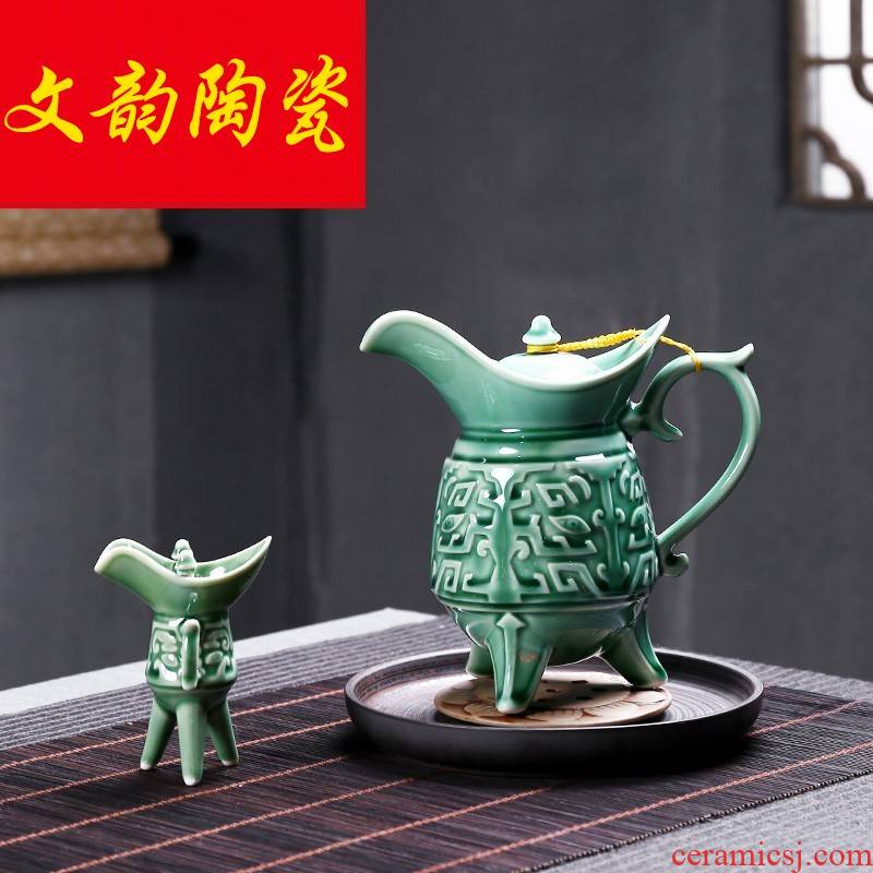 Hip flask antique Chinese pottery and porcelain wine suit white wine wine wine jingdezhen points method of domestic wine pot