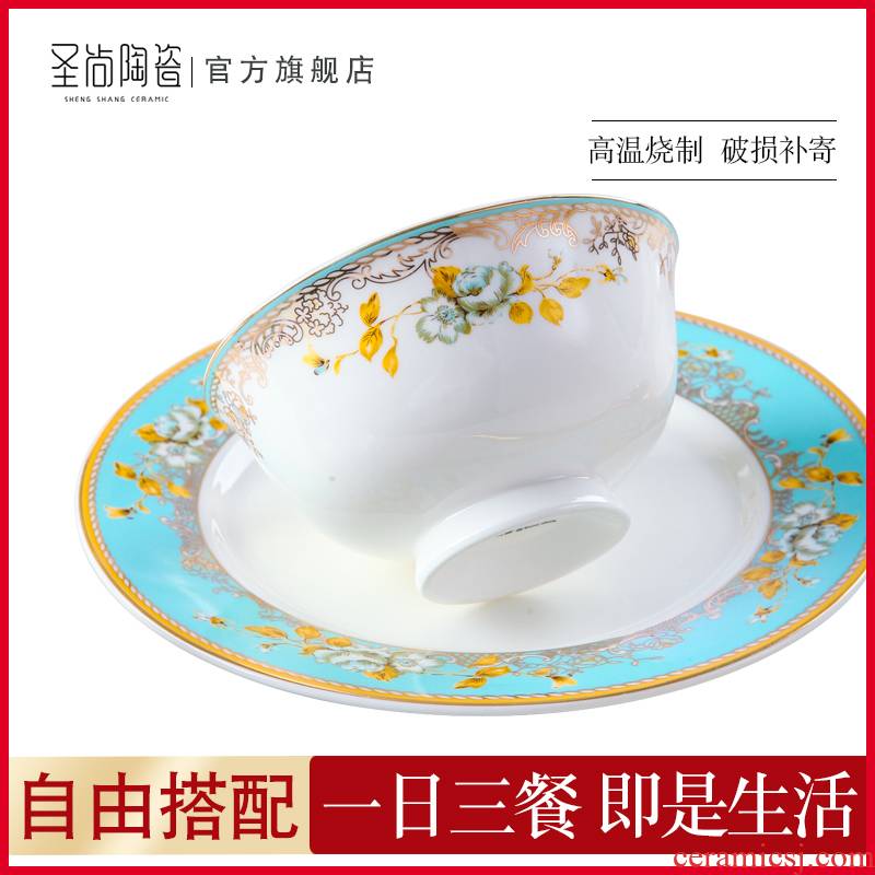 Champs elysees DIY free collocation with jingdezhen light much tableware bowls of household rainbow such as bowl dish big spoon, soup pot