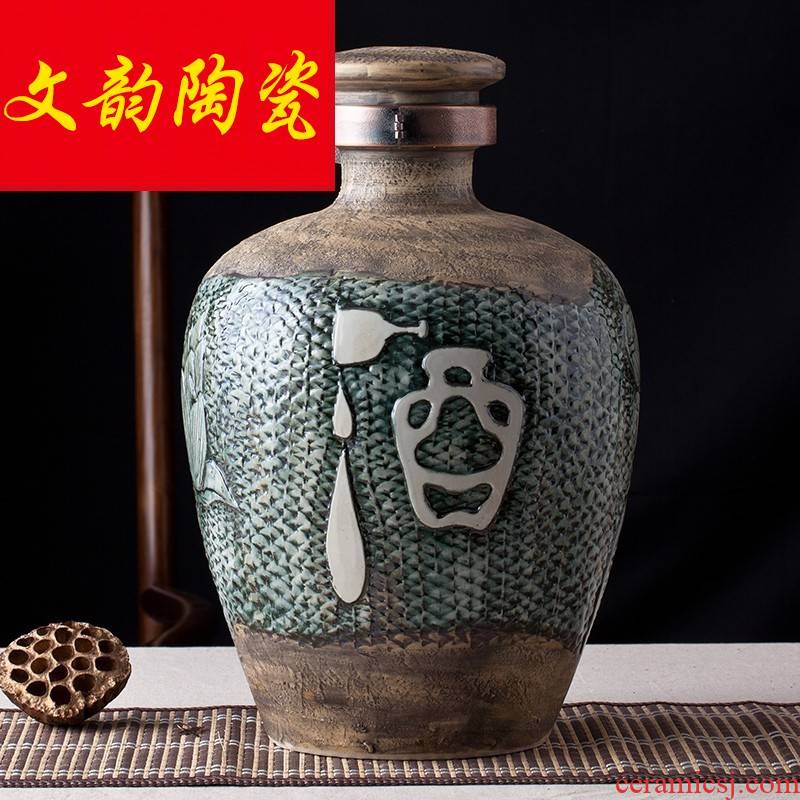 Hoard jars sealed jar jar of wine jar sealing jars 10 jins to jingdezhen ceramic wine