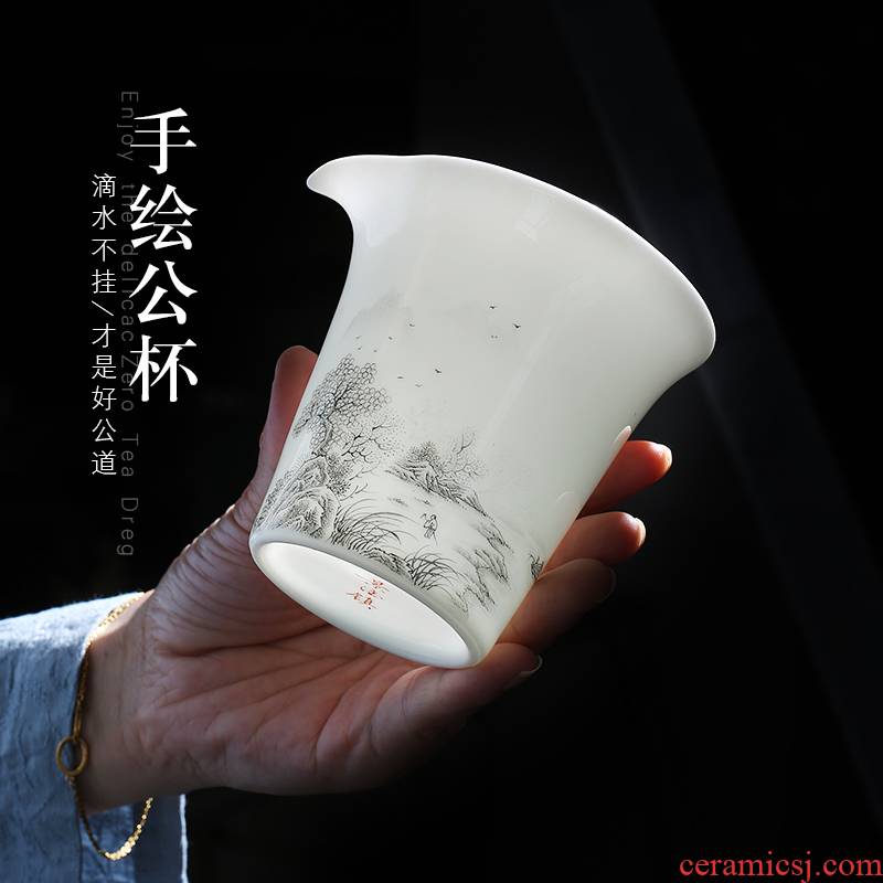 Jingdezhen up the fire which hand - made scenery just a cup of tea in tea ware ceramic household single sea tea accessories