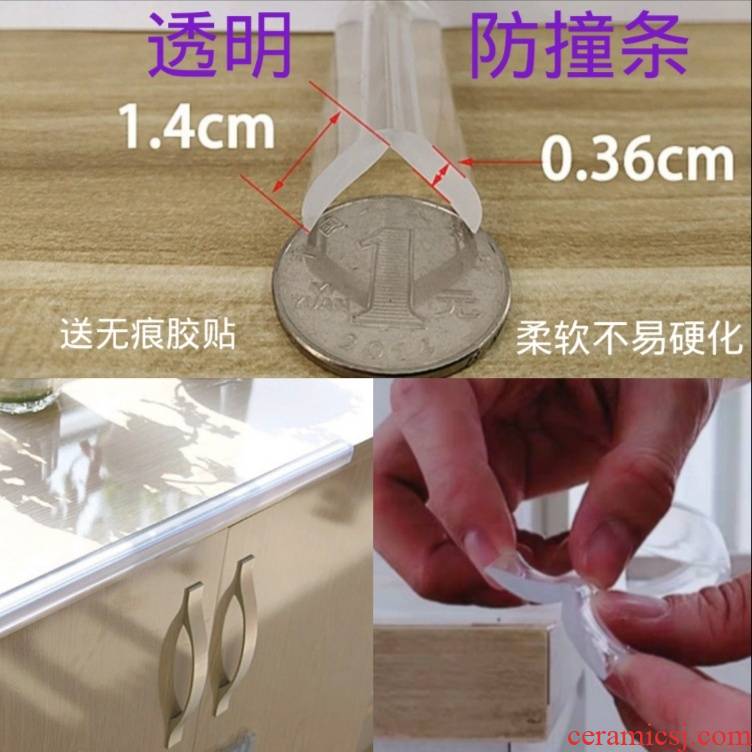 Soft PVC transparent silicone anti - collision article L U corner table glass tea table serging children touch protection
