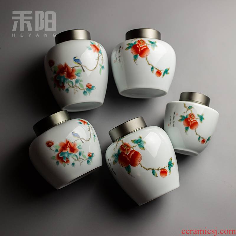 Send Yang ceramic tea caddy fixings warehouse household seal up tea POTS organizing, caddy fixings box set