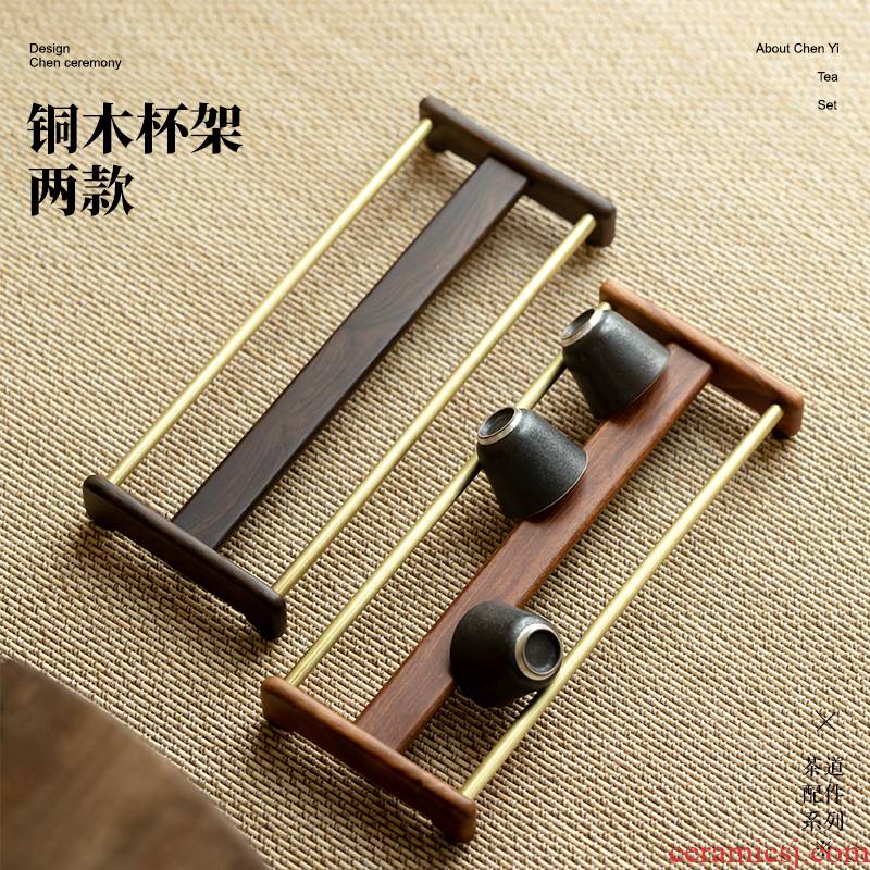 Cupholders paulownia shelf hanging crossover vehicle manual receive real wood frame double drop zen kung fu tea accessories