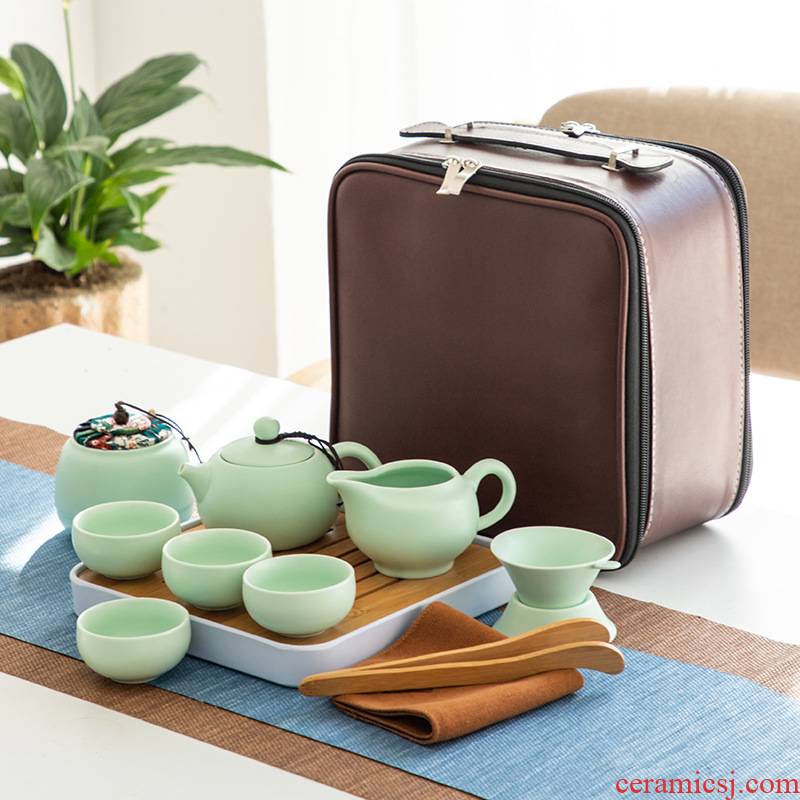 Four - walled yard portable travel tea set a pot of kung fu outdoors travel Four 4 cup teapot gifts customized logo