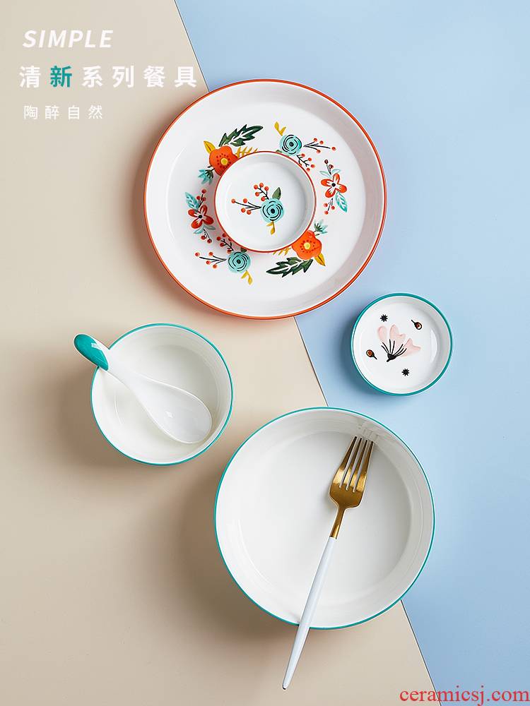 Japanese ins ceramic bowl home sweet soup bowl mercifully rainbow such as bowl bowl of creative move dishes tableware suit for breakfast