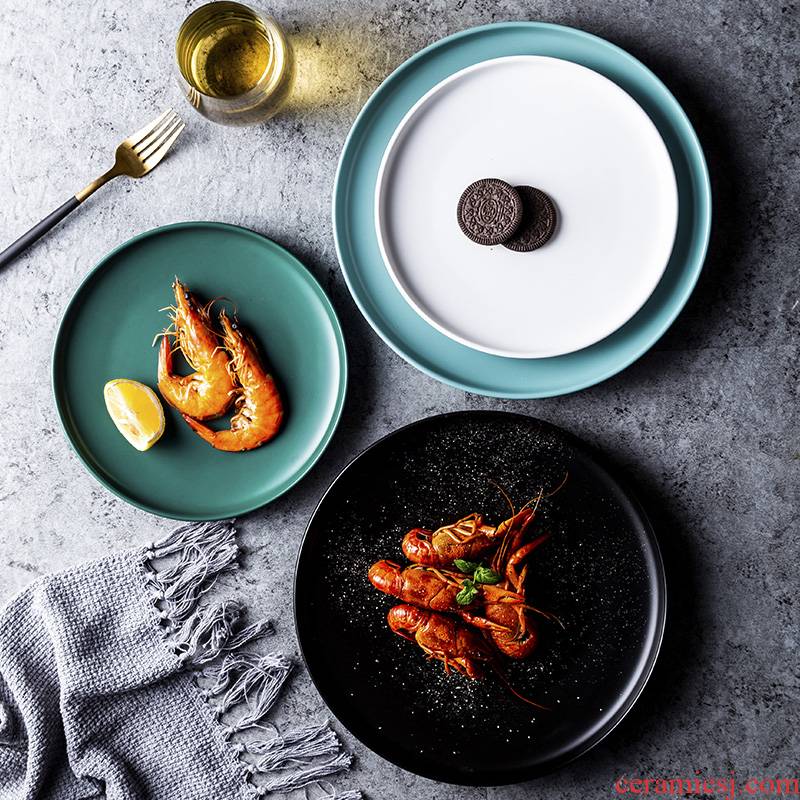 Nordic ceramic household steak dinner plate plate net red breakfast dishes creative ceramic plate plate plate