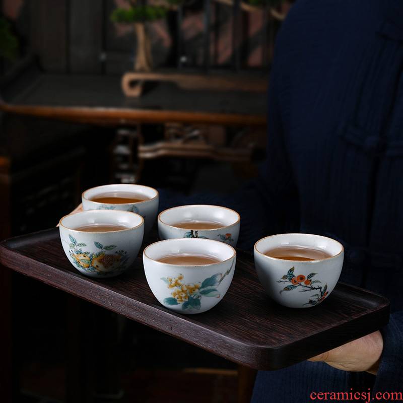 Xu ink sample tea cup archaize teacup cracked your up kung fu masters cup tea bowl of ceramic tea set single CPU personal cup