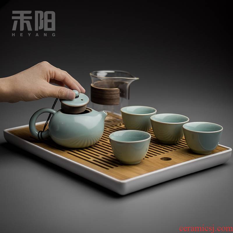 Send Yang your up tea suit household utensils ceramic cups of a complete set of your porcelain piece of kung fu tea set the teapot tea tray