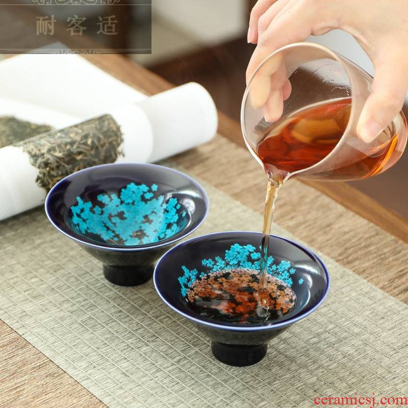 Guest comfortable peach blossom put color - changed cup encounter water heat to hold change hat to ceramic cup kung fu large tea cups of tea, master