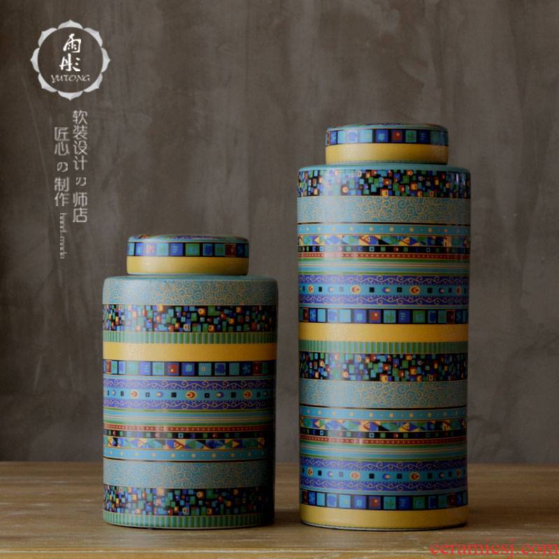 Rain tong home | jingdezhen ceramics creative color drum home furnishing articles furnishing articles ceramic pot/sitting room porch