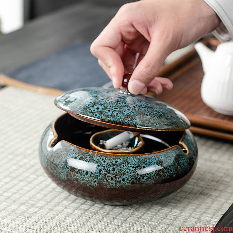 Ceramic and fly ash ashtray size of creative move fashionable Nordic home sitting room adornment is placed