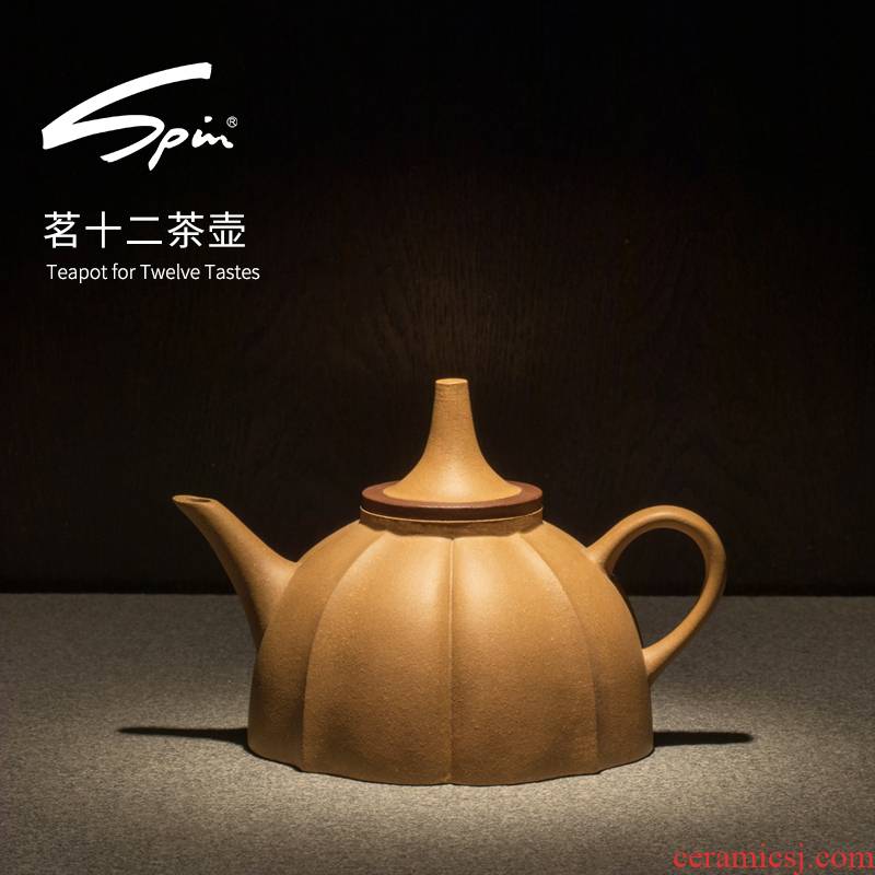 Spin nameplates, twelve yixing teapot it kung fu tea pot large - capacity single pot of domestic large purple sand tea set