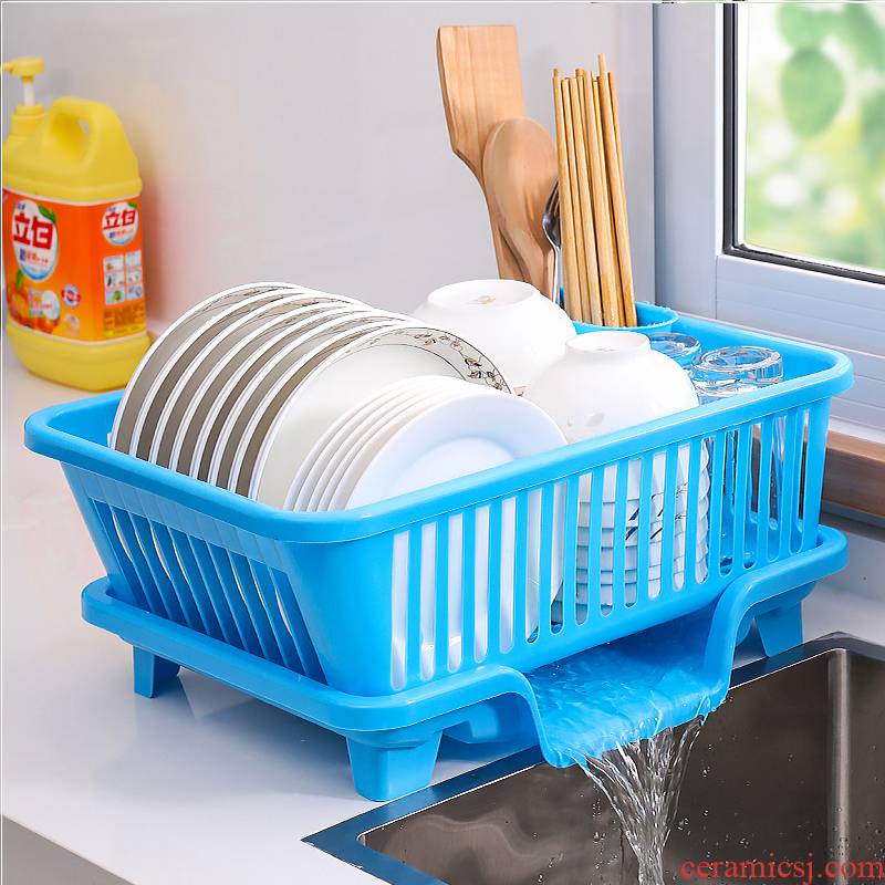 Drop the kitchen cupboard shelf household put chopsticks disc plate tableware receive basket plastic large simple dish rack