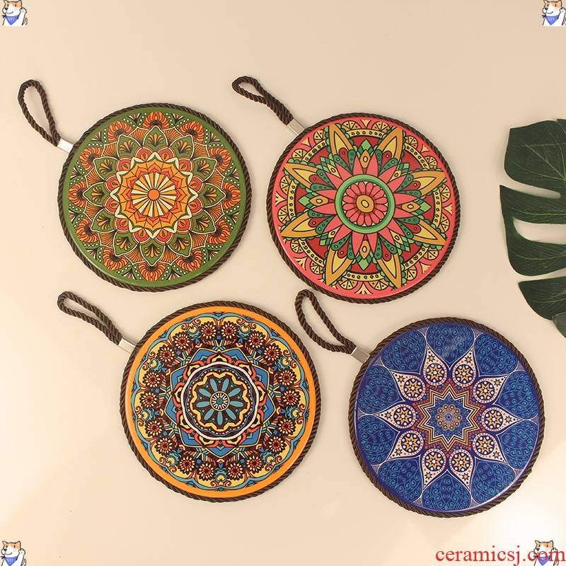 Ceramic lawsuits slide coasters hang decorations coffee cup pad insulation hot eat mat pot pad to restore ancient ways in India