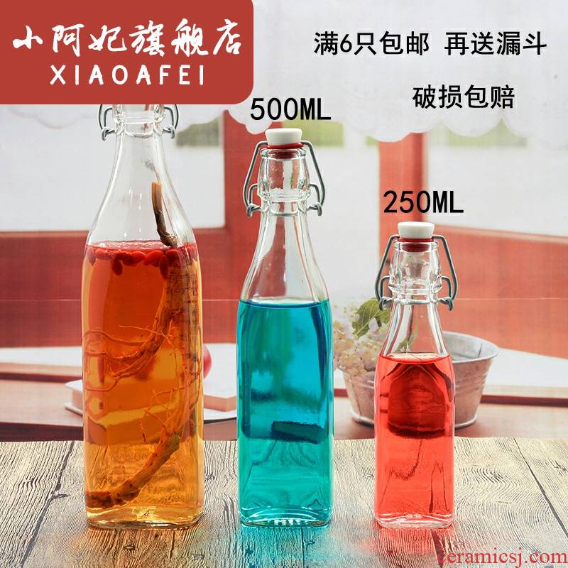 Practical gifts to send people not air leakage empty glass bottle 1000 ml brewed wine festival bright half jins of sealing