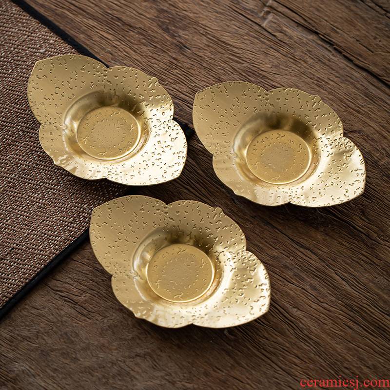 Pure copper ingots cup mat mat cup holder saucer tea tea kungfu tea accessories zero cup insulation mat