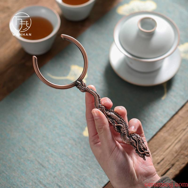 Aluminum alloy bibcock cup fork against the hot cup fork kung fu tea accessories cup tea saucer 6 gentleman accessories