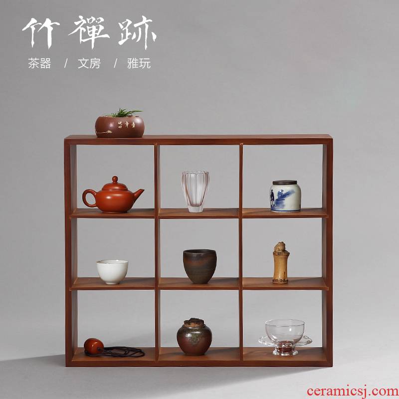The Receive ZhuChan mark cup tea shelf rack bamboo rich ancient frame show little teapot solid wood trellis shelf