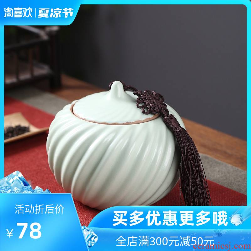 Chang your up crown caddy fixings large seal pot creative ceramic jar tieguanyin storage tanks puer tea pot