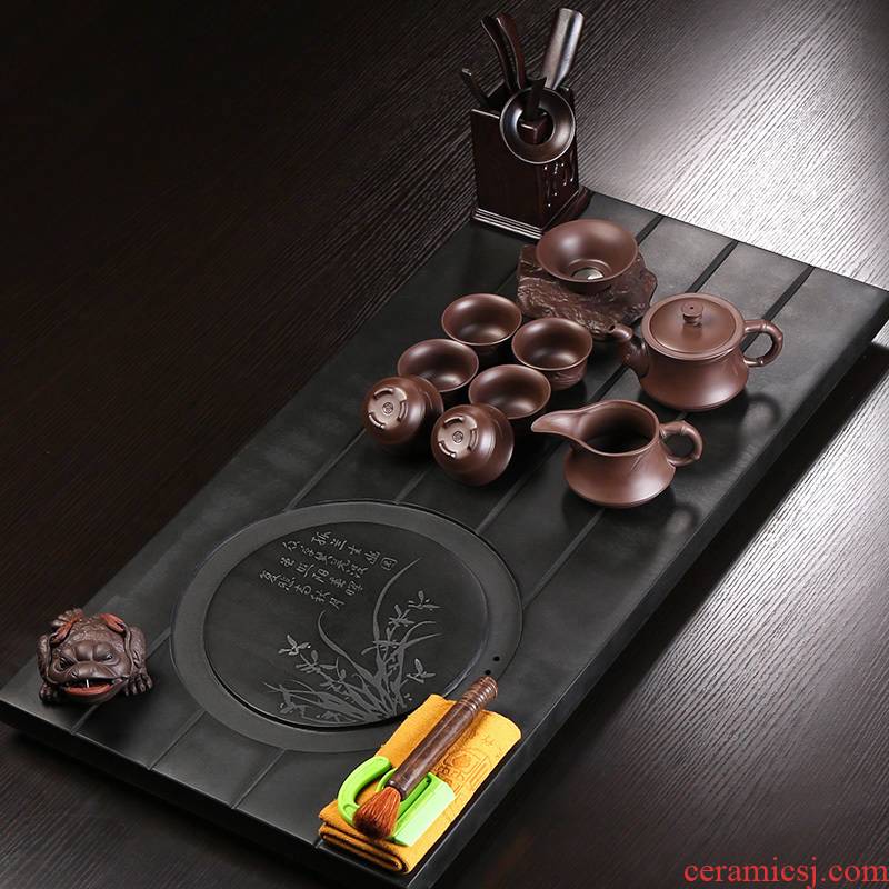 Large coarse pottery tea tray tea tea art sharply stone kung fu tea set for its ehrs household contracted tea set