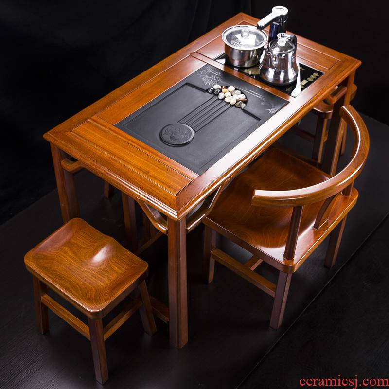 The New Chinese rosewood furniture combination solid wood tea sets of kung fu tea table small balcony tea shabili to B