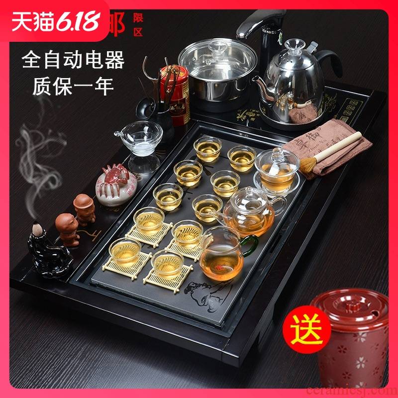 Hold to guest comfortable manufacturers shot solid wood tea tray tea violet arenaceous kung fu tea set ceramic gift set automatic electrical appliances