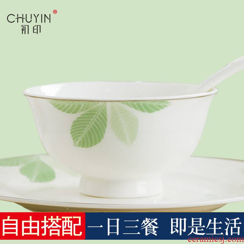 Jingdezhen ceramic tableware suit your job of household ceramic bowl bulk, Korean style creative DIY combination