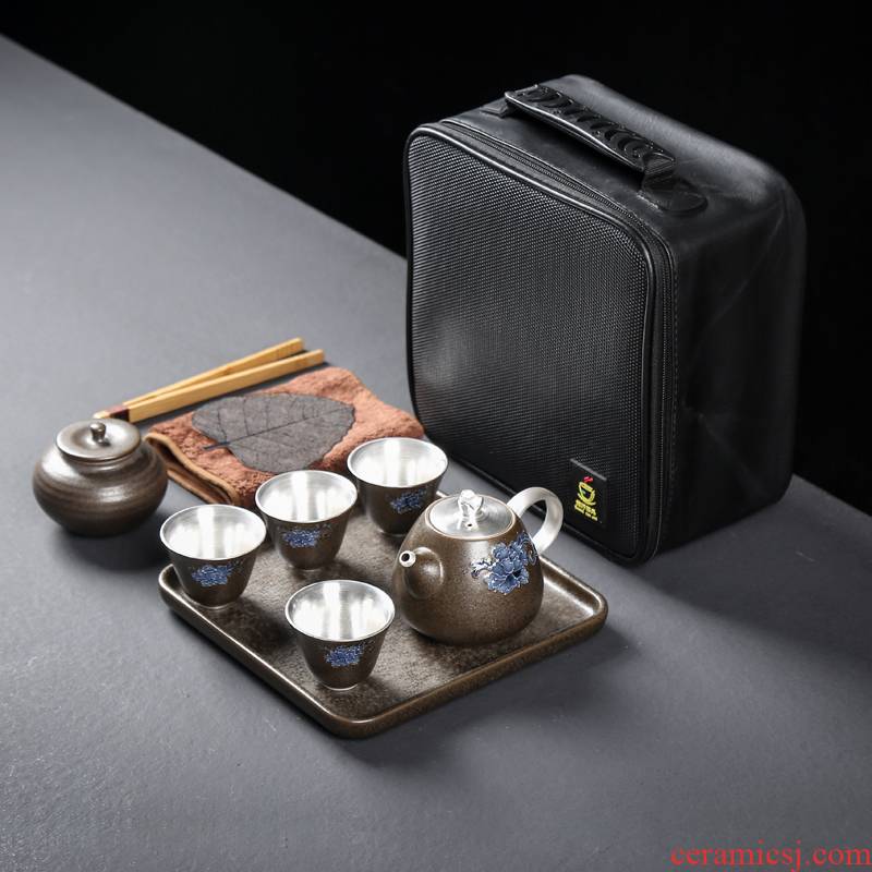 999 sterling silver travel a whole set of kung fu tea set ceramic obsidian is kung fu tea sets manual coppering. As silver dry terms plate