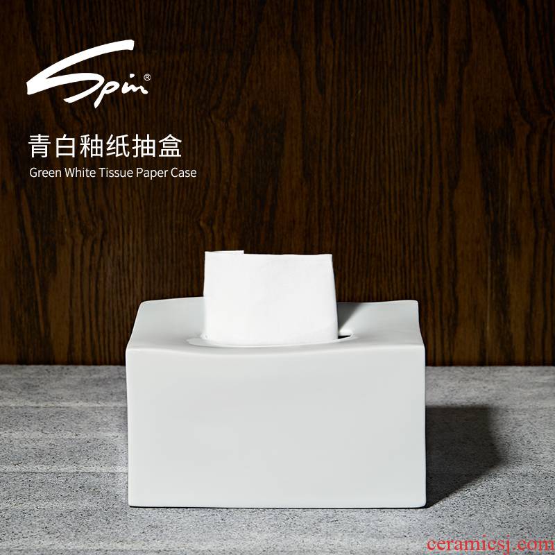 Spin green smoke European ceramics craft paper suction box sitting room is contracted creative home paper for the Nordic trumpet