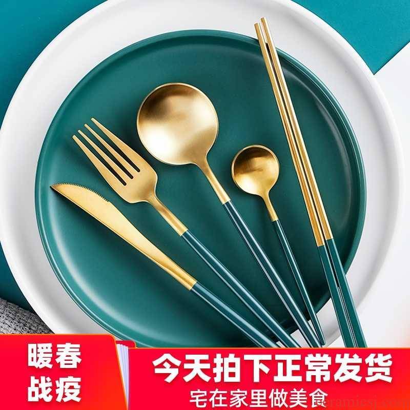 Nordic western - style food tableware, knives and forks for two or three piece suit household web celebrity Portuguese steak knife and fork dish full set of packages