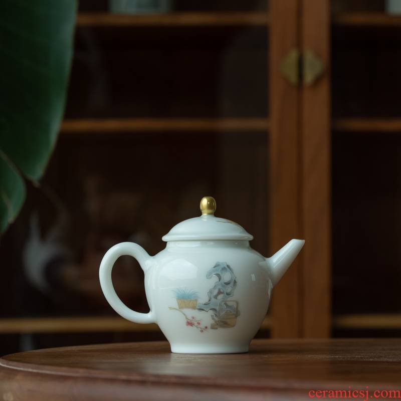 Lane. Antique pure hand - made gas up with jingdezhen ceramic tea set suit small mercifully pot of kung fu tea 125 ml