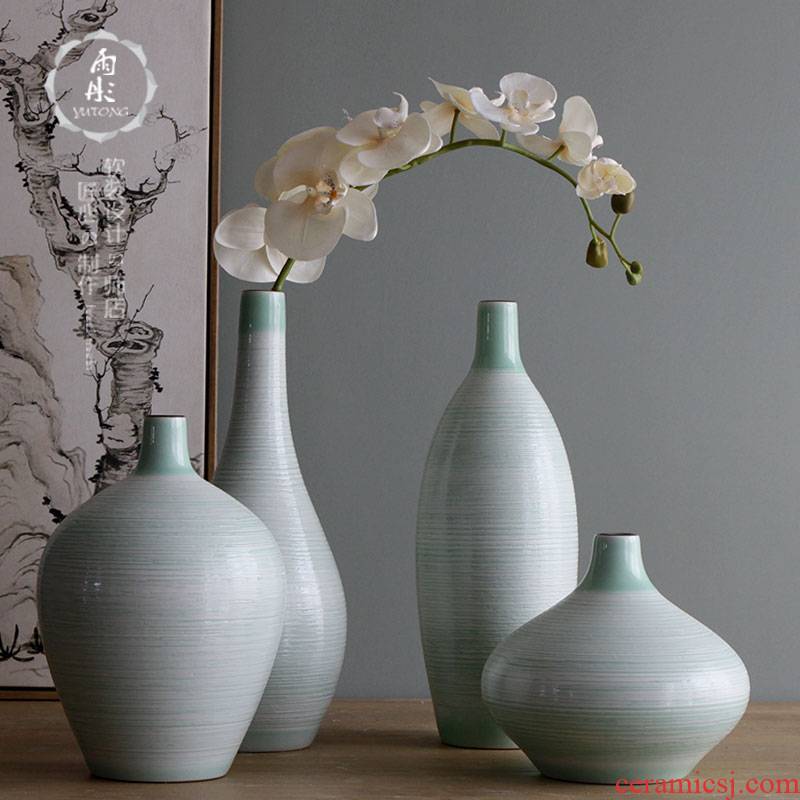 Rain tong home | jingdezhen ceramics craft thread clear fresh air ceramic flower vases, furnishing articles sitting room decoration