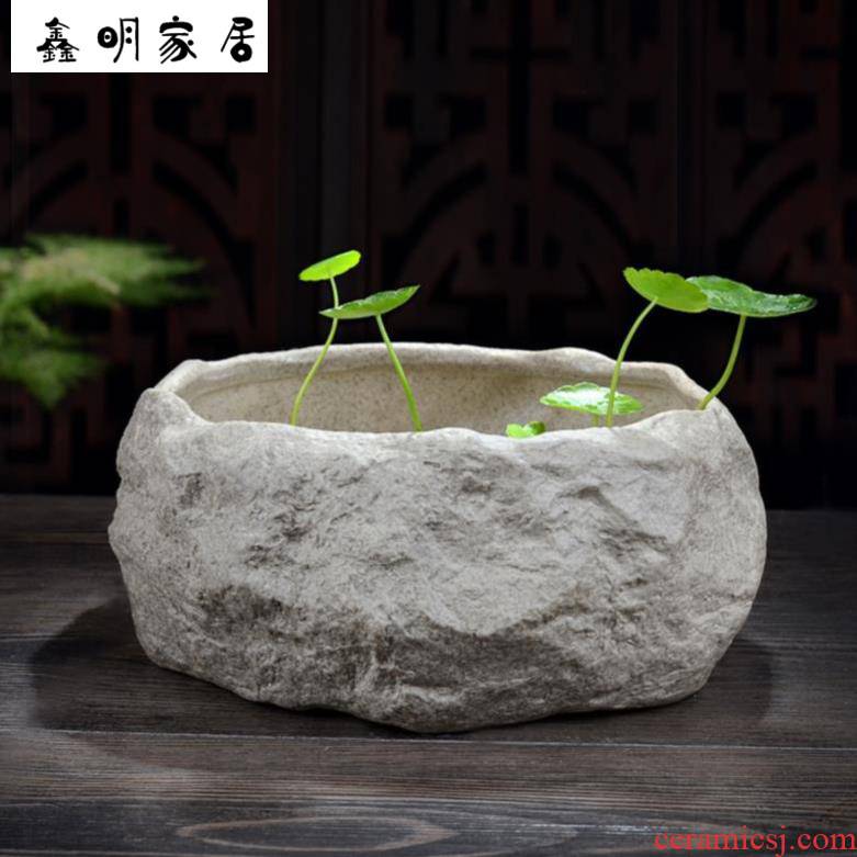 The Fish bowl lotus potted bonsai pot daffodils ceramic water lotus leaf of lotus water for a family with ornamental ceramic art
