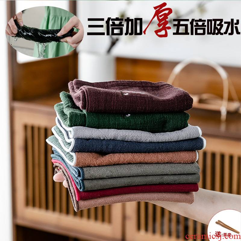 Kongfu tea towel cloth water thickening tea towel special dishcloth tea table cloth accessories zen tea tea table
