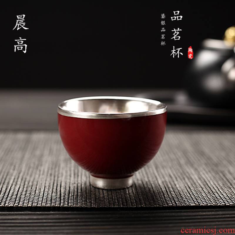 Morning high manual 999 sterling silver cup coppering. As silver personal cup master cup sample tea cup kung fu tea cups ceramic bowl with restoring ancient ways