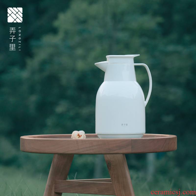 Made in jingdezhen kettle high - capacity portable domestic ivory white dolphins insulation KaiShuiHu kettle