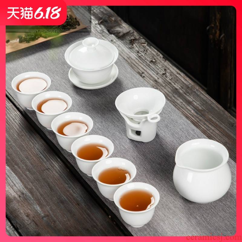 Hold to guest comfortable white porcelain kung fu tea sets special promotional advertising gifts holiday business gifts