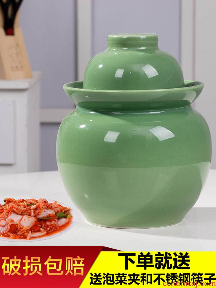 Sichuan pickle jar of household ceramics with cover seal pot earthenware thickening sauerkraut pickle jar jar pickle jar