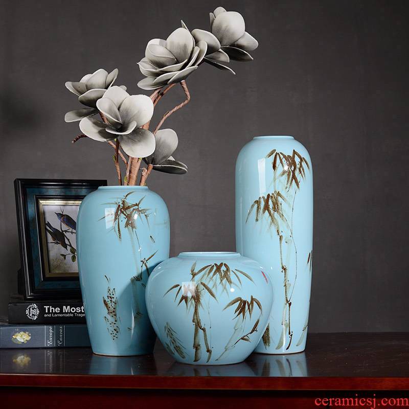 Contracted and I household ceramics creative lucky bamboo vase dried flowers zen sitting room ground adornment flower arranging furnishing articles