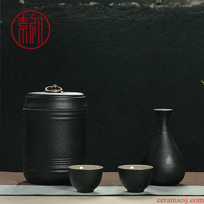 Grain ceramic yellow wine wine temperature at the beginning of hip hot warm flagon flagon home half jins of wine glass decanters