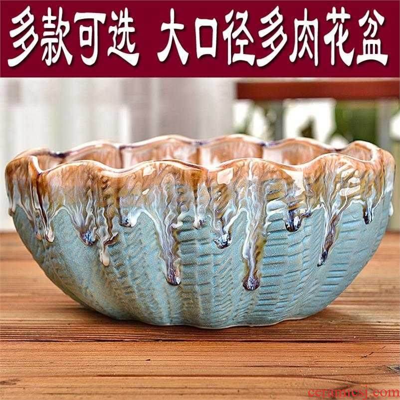 The New art fleshy flowerpot cartoon POTS high curative value gold zhuang zi jade and high water the plants have more meat platter