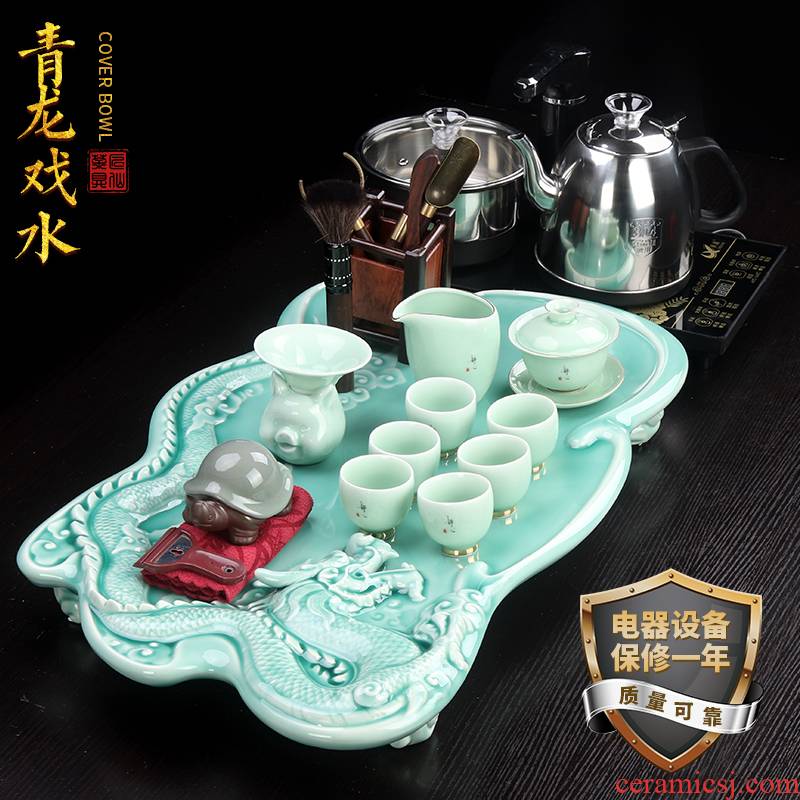 Artisan fairy celadon tea sets tea tray was home sitting room Japanese kung fu tea tea sets tea set