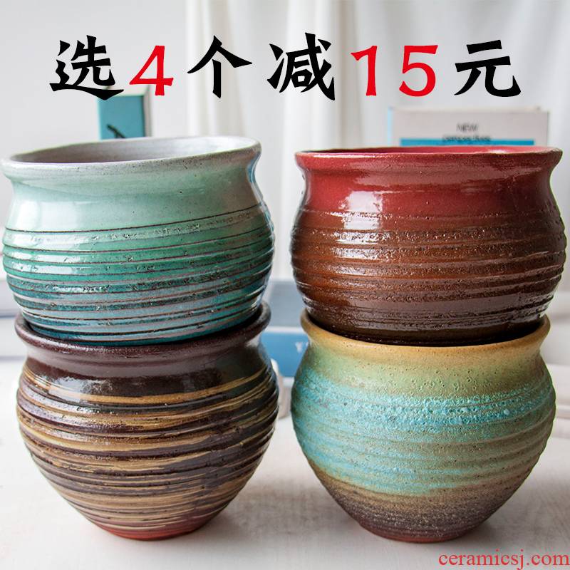 Mage, fleshy flower POTS and) old running the tao meaty plant basin of China rose, purple sand pottery and porcelain large POTS wholesale
