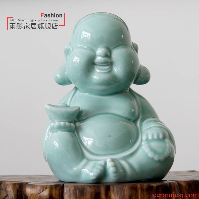 The rain tong home | checking porcelain ceramic creative hand - made meditation monk home furnishing articles study arts and crafts