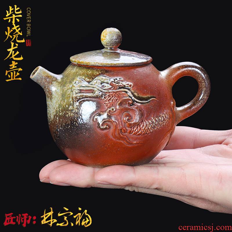Artisan fairy Lin Zongfu master restoring ancient ways to burn pot of household ceramic tea, pure manual single pot small teapot
