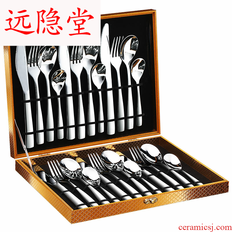 304 stainless steel cutlery set of knife and fork spoon, three - piece beefsteak knife and fork dish suits for the home
