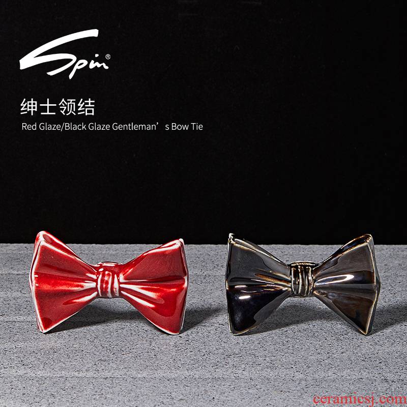 Spin the gentleman men bow tie tie wedding party party creative gift porcelain ornaments