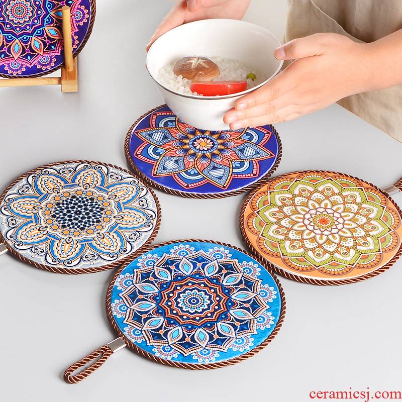Ceramic heat insulation pads ironing table mat Japanese cup mat bowls mat household creative plate mat mat the eat mat decoration