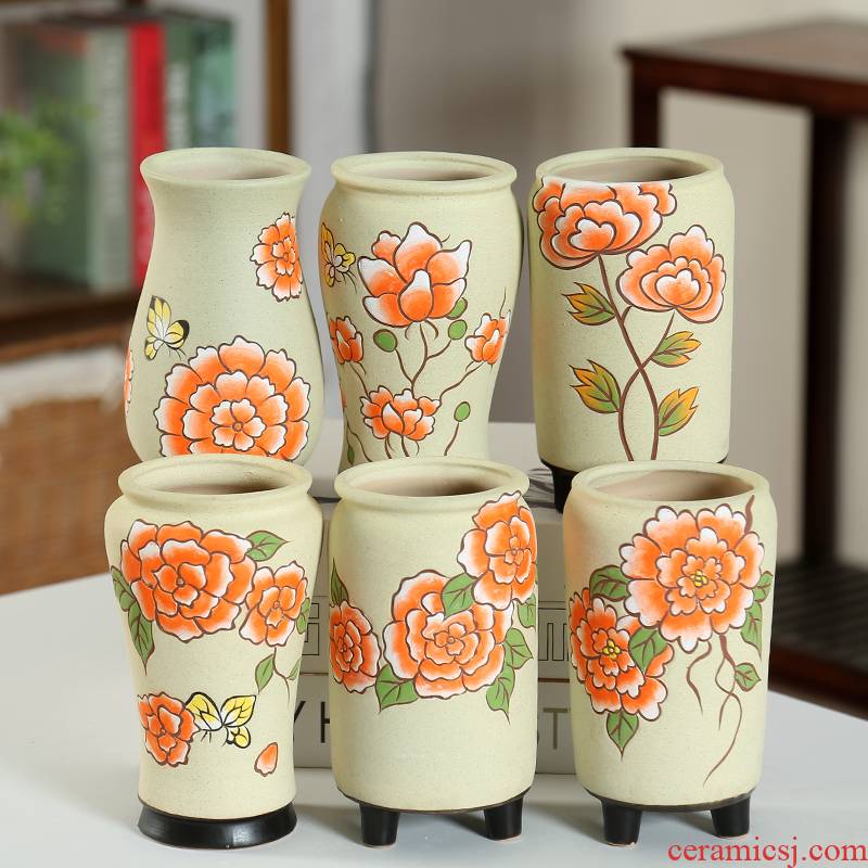 Period delay jubilee fleshy flower pot old running big slogan through pockets tao hand - made meaty plant flower pot package mail coloured drawing or pattern