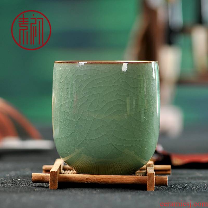 Element in the early Japanese celadon teacup creative gifts insulation conference office cup tea ceramic cup six color cup